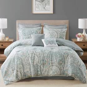 Cs10-0202 Comfort Spaces Cozy Comforter Set-modern Classic Design All Season Down Alternative Bedding