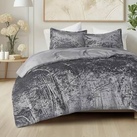 Cs10-1455 Comfort Spaces Juliette Luxe 3 Piece Comforter Bed Set Velvet Lush Full/queen