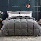 Comforter Full Grey All Season Cotton Cover 95% Feathers 5% Down 82x86inch
