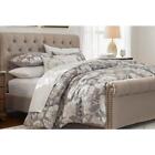 Fa94533-k Comforter Set 5-piece King-size Machine Washable Cotton In Stone Gray Khaki