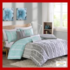 Id10-747 Comforter Set Geometric Sham Decorative Pillow Twin Xl Home Essence Apartment