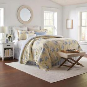 Ushsa31149131 Comforter Set King Size 4-piece Machine Wash Polyester In Yellow Floral