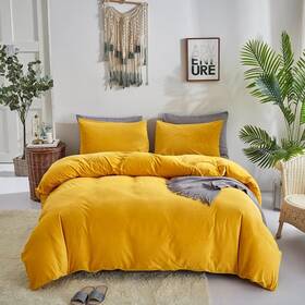 Comforter Set Queen 445012515518 Mustard Yellow Velvet Fluffy Bedding Dar