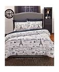 Comin18ju033449 Generic Vintage Paris Twin Comforter Set 884916826219
