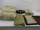 Comin18ju063030 Grand Linen Piece Oversize Sage Green Brown Tropical Palm Tree
