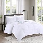 Comin18ju091632 Comfort Spaces Montana Comforter Set Piece White Ruched 675716895068