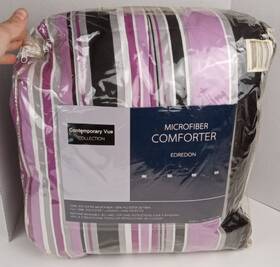 Contemporary Vue Collection 877512033143 Microfiber Comforter Edredon Polyester King Size