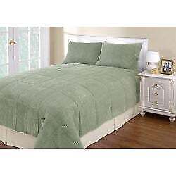 Corduroy 3-piece Comforter Set Sage Twin