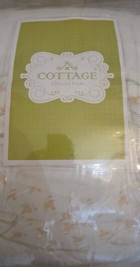 130833 Cottage Collection King Comforter Set White Yellow Floral Cotton Stain Release