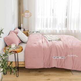 Bz001 Cottebed Super Soft Comforter Set Pink King/california King 107 Inch X92 Bedding