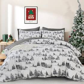 Cottolester 711181308709 Christmas Gifts For Women Comforter King Size Grey 7-piece