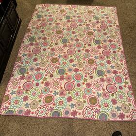 Cozy 737107930076 Twin Line Mariah Floral Polka Dot Comforter Set Pink Flower Power Used
