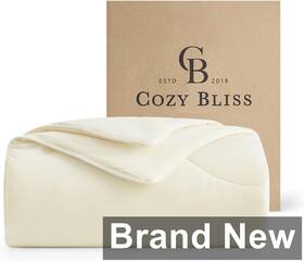 Fd8sxb Cozy Bliss Cooling Comforter King Size Dual-sided Snow Ivory