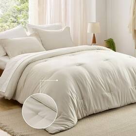 Cozy Comfort 936574847571 King Size Comforter Set Beige