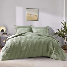 Cozylux 840175604050 Full Seersucker Comforter Set With Sheets Sage Green Bed In A Bag