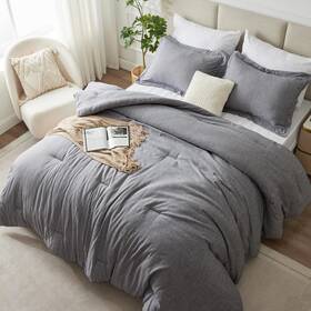 Cozylux 840175608126 Twin/twin Xl Comforter Set Dorm Bedding - 2 Pieces Grey Twin Extra Long Soft