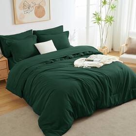 Cozylux 840175614998 King Comforter Set Emerald Green 7 Pieces Bed In A Bag Bedding