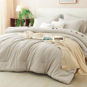 Cozylux 840175622931 Oversized King 7 Piece Comforter Set Soft Bedding With Down Alternative