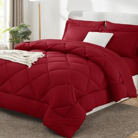 Clus25g10d9ki Cozylux King Size Comforter Set Dark Red - 7 Pieces Bed In A