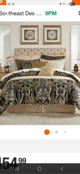 Ccl-10-0070 Croscill Julius Cal King 4-piece Comforter Set Black Gold Polyester