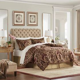 Ccl10-0064 Croscill Ccl10-0001 New - 4pc Julius Comforter Set- Burgundy King