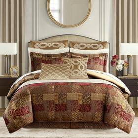 Ccl10-0010 Croscill Galleria 4 Piece Jacquard Oversized Comforter Set Luxury Traditiona