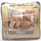 Croscill Normandy King Comforter 4pc Set Cotton Gold Coral Aqua Floral Tapestry 083013248720