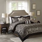Cs100183 King Size Comforter Set Charlize Jacquard Black And 675716948207