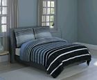 Cs10883twhsgrm-parent Inspired Surroundings Harper Stripe Soft Microfiber Grey Comforter Set