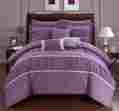 Cs2118 Chic Home 10 Pc Cheryl Pleated Ruffled King Comforter Set Plum With Sheet