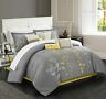 Cs5120-an Chic Home Bliss Garden Embroidered Comforter Set Yellow 840444151209