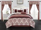 Cs7976-an Chic Home Vivaldi Piece Comforter Set Medallion Quilted 843145101504