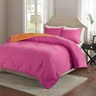 Cstpo-40010 Mortystoredeals Comforter Set Twin Pink And Orange Reversible Piece Dorm