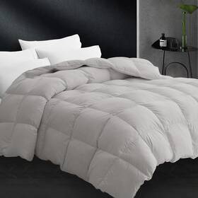 Cymula 732262974071 Queen Size Feather Down Comforter - All Season Light Grey Duvet Insert