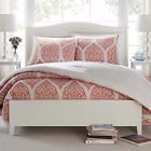 Damask Ogee Butter Cotton Comforter Set Full Queen In Coral Ivory New Opened 081806350551
