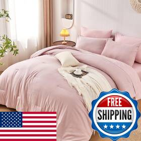 B0fdkhxb8n Decmay Full Comforter Set Sheets 7 Pieces Pink Bedding Cationic Dyeing