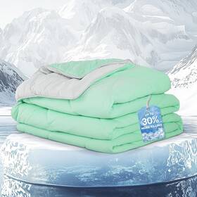 Cs-kn1-lgn Dennylife Cooling Comforter King Double-sided Cool Touch Blanket 104 Inch X90 Green