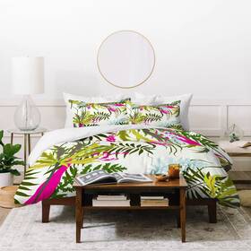 54345900 Deny Designs King Iveta Abolina Josette Morning Leaf Duvet Set