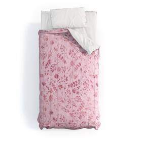 85308725 Deny Designs 2pc Twin/twin Extra Long Mallory Floral Polyester Comforter And Sham Set Pink