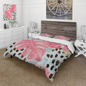 Design Art 780377866309 Designart Ftpink Colored Monstera On Rough Brush Strokes Iift Blue Pink Full/queen Design Art 780377866309 Designart Ftpink Colored Monstera On Rough Brush Strokes Iift Blue Pink Full/queen