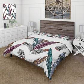 Design Art 780377881937 Designart Ftcolourful Boho Feather Set Vft Bohemian And Eclectic Multi-color Full/qu