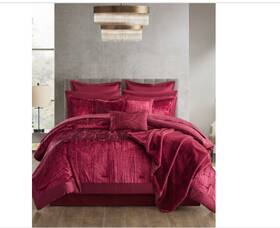 Mch10-5401 Design Lab Aurora 14-pc. King Comforter Se Red Msrp 460
