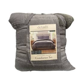 Details By Becki Owens 735732499821 Pick Stitch Stripe 3-piece Comforter Set Full/queen