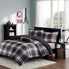 Dh600184611155 Piece Black White Tartan Plaid Pattern Comforter Full 600184611155