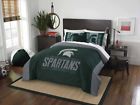 Dh768444160604 Mn Ncaa Spartans Comforter Full Queen Set Green Grey Sports