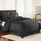 Diamonte Veratex Queen Black Comforter 4pc Set Reversible Bedding Sham Skirt New 736425556036