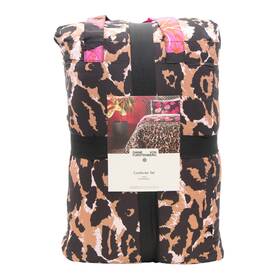 89255669 Diane Von Furstenberg Leopard/geranium Leaf Reversible Twin Comforter