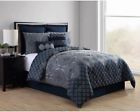 Dis-8cs-fuqu-fa-navy Vcny Home Adisha Damask Comforter Set