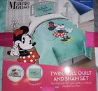 Disney Minnie Mouse Twin Full Quilt And Sham Bedding Set New Aqua Cute 032281259112