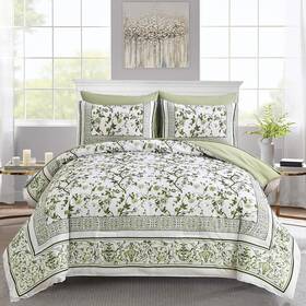 Nd06ab090682q7u-g Dobuyly Floral Queen Comforter Set 7 Piece Bed In A Bag Size Sage Green Flower